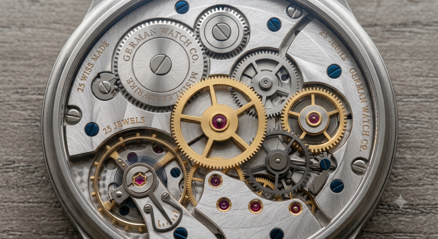 Mechanisches Uhrwerk mit ineinandergreifenden Zahnrädern